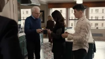 H&M A-line Skirt in faux leather worn by Mabel Mora (Selena Gomez) as seen in Only Murders in the Building wardrobe (S01E09)