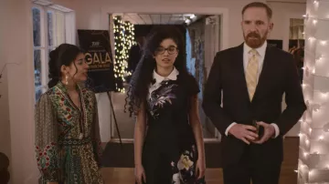 Ted Baker Decadence Skater Dress worn by Mary-Anne Spier (Malia Baker) as seen in The Baby-Sitters Club TV series outfits (Season 2 Episode 3)