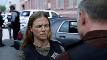 Rag & Bone The Burnout T-Shirt worn by Hailey Upton (Tracy Spiridakos) as seen in Chicago P.D. TV series outfits (Season 9 Episode 4)