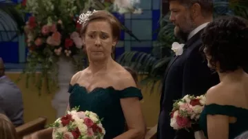 Cecilia Couture Scalloped Lace Gown worn by Jackie Harris (Laurie Metcalf) as seen in The Conners TV show outfits (Season 4 Episode 4)