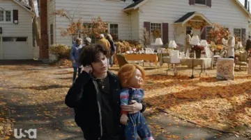 Levi's Sherpa Trucker Jacket worn by Jake Webber (Zackary Arthur) as seen in Chucky TV series outfits (Season 1 Episode 1)