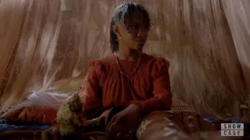 Q & A Clip-Dot Ruffled Top in red worn by Cleo (Omono Okojie) as seen in Legacies TV show outfits (Season 4 Episode 1)