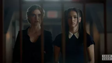 Alice + Olivia Daralee Fitted Polo Sweater worn by Lizzie Saltzman (Jenny Boyd) as seen in Legacies TV series wardrobe (S04E01)