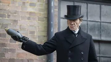 Black Top Hat worn by Lord Massen (Pip Torrens) as seen in The Nevers Tv series wardrobe (Season 1 Episode 4)