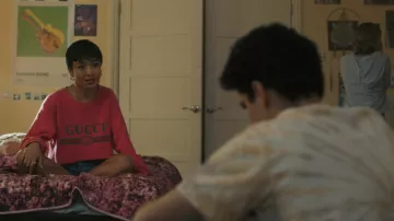 Gucci Pink Vintage Logo Sweatshirt worn by Margot (Brianne Tju) as seen in I Know What You Did Last Summer TV series wardrobe (Season 1 Episode 4)