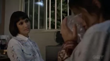 Scully Embroidery Western Shirt in White worn by Ren (Janina Gavankar) as seen in Big Sky TV series wardrobe (Season 2 Episode 3)