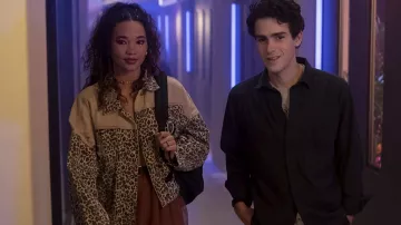 The Porter Collective Westwind Leopard and Denim Jacket worn by Ashley Moore as seen in I Know What You Did Last Summer TV series outfits (S01E01)