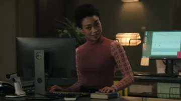Zara Turtleneck Combination Knit Sweater worn by Marienne (Tati Gabrielle) as seen in You TV series outfits (Season 3 Episode 1)