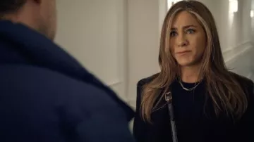 Nicole Landaw 14k Solid Long Link Chain Necklace worn by Alex Levy (Jennifer Aniston) as seen in The Morning Show Tv series outfits (S02E05)