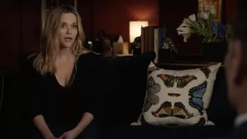 Saint Laurent Leather Trim Sweater worn by Bradley Jackson (Reese Witherspoon) as seen in The Morning Show Wardrobe (S02E05)