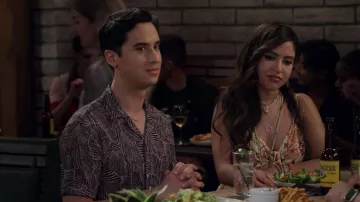 Zara Leaf Print Shirt worn by Jayden (Michael Hsu Rosen) as seen in Pretty Smart TV series outfits (Season 1 Episode 2)