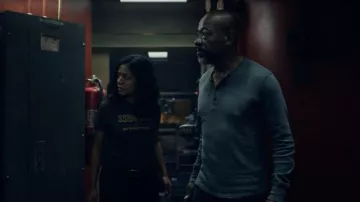 Henley Tee worn by Morgan Jones (Lennie James) as seen in Fear the Walking Dead TV series wardrobe (Season 7 Episode 2)