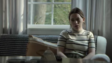 Theory Stripe Rib Pullover worn by Love Quinn (Victoria Pedretti) as seen in You (Season 3 Episode 3)