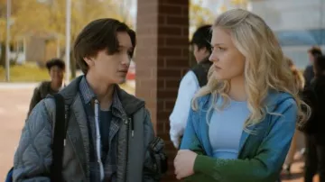 Maje Mermaid Lurex Knit Zip-Up Sweater worn by Lexy Cross (Alyvia Alyn Lind) as seen in Chucky TV series outfits (Season 1 Episode 2)