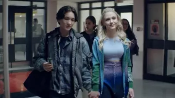 Maje Front Zip Knit Miniskirt worn by Lexy Cross (Alyvia Alyn Lind) as seen in Chucky TV series wardrobe (S01E02)
