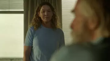 Atm Anthony Thomas Melillo Schoolboy Crewneck Tee In English Blue worn by June (Jenna Elfman) as seen in Fear the Walking Dead (S07E03)
