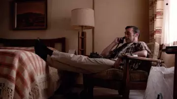 Gold Toe Socks worn by Don Draper (Jon Hamm) as seen in Mad Men TV series outfits (Season 7 Episode 14)