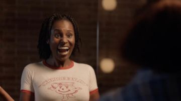 Vintage Kool-Aid Man Oh Yeah Ringer Tee Shirt worn by Issa Dee (Issa Rae) as seen in Insecure TV series outfits (S05E01)