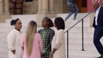 Dries Van Noten Ombré Plaid Satin Shirt worn by Issa Dee (Issa Rae) as seen in Insecure Tv series wardrobe (Season 5 Episode 1)