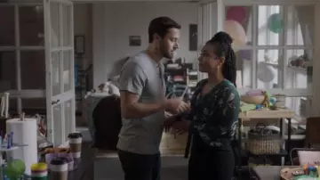 Jason Wu Collection Floral Print Tie Neck Silk Blouse worn by Dr. Helen Sharpe (Freema Agyeman) as seen in New Amsterdam TV series outfits (S04E06)