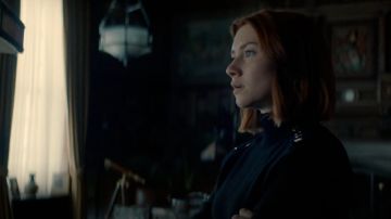 Maje Button Shoulder Cashmere Turtleneck Sweater worn by Katherine Solomon (Valorie Curry) as seen in The Lost Symbol TV series wardrobe (S01E06)