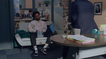 Vans Old Skool sneakers in black worn by Trae Lang (Jordan Rock) as seen in Love Life TV show wardrobe (S02E01)