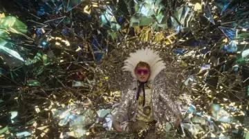 Gold Sequin Leggings worn by Ed Sheeran in his Shivers Official Music Video