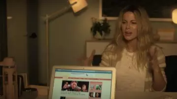 ATM Anthony Thomas Melillo Schoolboy Slub T-Shirt worn by Beth Burgess (Kate Beckinsale) as seen in Guilty Party TV series outfits (Season 1 Episode 1)