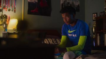 Nike "Just Do It." T-Shirt in blue worn by Jace (Isaiah R. Hill) as seen in Swagger TV series outfits (Season 1 Episode 4)