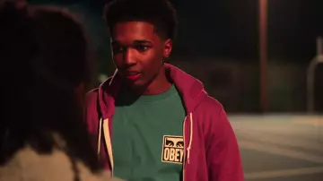 Obey t-shirt in green worn by Jace (Isaiah R. Hill) as seen in Swagger TV series outfits (Season 1 Episode 4)