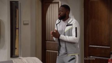 Nike Sportwear Tech Fleece Full Zip Hoodie worn by Malcolm (Sheaun McKinney) as seen in The Neighborhood TV series outfits (S04E07)