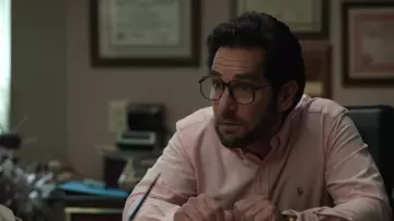 Ralph Lauren Pink Oxford Shirt worn by Dr. Isaac Herschkopf (Paul Rudd) as seen in The Shrink Next Door TV series outfits (S01E02)