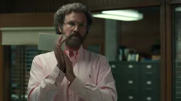 Ralph Lauren pink button down shirt worn by Marty Markowitz (Will Ferrell) as seen in The Shrink Next Door (S01E02)