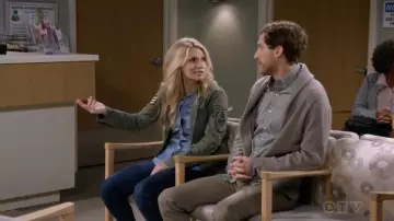 Zadig & Voltaire Virginia Grunge Jacket worn by Gina Dabrowski (Annaleigh Ashford) as seen in B Positive (S02E05)