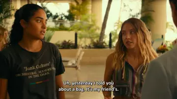 Junk Culture T-Shirt worn by Paula (Brittany O'Grady) as seen in The White Lotus Tv series wardrobe (Season 1 Episode 3)