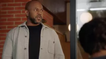 Officine Générale Sydney Fleece Overshirt worn by Michael Grant (Rockmond Dunbar) as seen in 9-1-1 TV show wardrobe (Season 5 Episode 8)