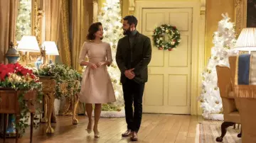 The Fold Tweed Pink dress worn by Stacy / Margaret / Fiona (Vanessa Hudgens) as seen in The Princess Switch 3: Romancing the Star