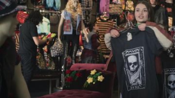 Spawn Till You Die Iconic Skull Tee of Beverly Moody (Gemma Brooke Allen) as seen in Mixtape movie