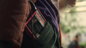 Sony Walkman Cassette Player in red used by Beverly Moody (Gemma Brooke Allen) as seen in Mixtape movie 