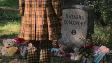 Yellow Plaid Pants worn by Yelena Belova (Florence Pugh) in Black Widow movie wardrobe