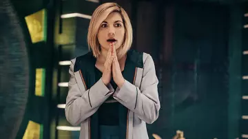 Long Grey Rainbow Coat worn by The 13TH Doctor (Jodie Whittaker) as seen in Doctor Who Tv show outfits (Season 13 Episode 1)
