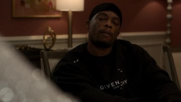 Givenchy sweatshirt with metallic details worn by Cane Tejada (Woody McClain) as seen in Power Book II: Ghost TV show wardrobe (S02E03)