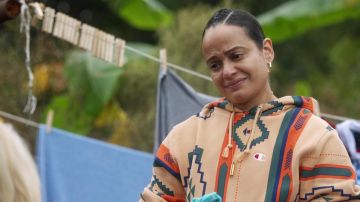 Champion Reverse Weave Southwestern Hoodie worn by Quiet Ann (Judy Reyes) as seen in Claws TV show outfits (Season 4 Episode 1)