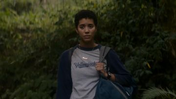 Yellowjackets Baseball Triblend Shirt worn by Teen Taissa (Jasmin Savoy Brown) in Yellowjackets TV show Outfits (Season 1 Episode 7)
