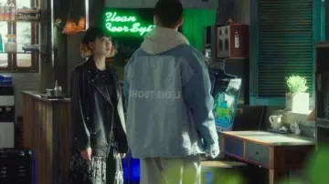 Ghost Shell oversized shirt worn by Park Sae Ro Yi (Park Seo-joon) in Itaewon Class TV show wardrobe (Season 1 Episode 9)