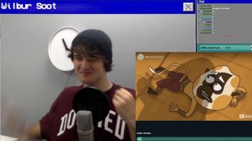 Los Campesinos Doomed sweatshirt worn by Wilbur Soot in Twitch Chat Has 4 Hours to Make Me Laugh (YLYL) YouTube Video