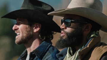 Persol Sunglasses in black worn by Colby (Denim Richards) as seen in Yellowstone TV show wardrobe (Season 4 Episode 10)