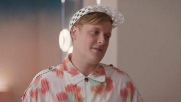 Gingham poppy print shirt worn by Elliott Goss (John Early) in Search Party TV series wardrobe (S05E04)