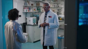 Prada White Padded Nylon Coat worn by Tunnel Quinn (Jeff Goldblum) as seen in Search Party TV series (S05E05)