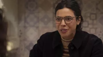 Navy corduroy jacket worn by Elsa (Zita Hanrot) in The Hook Up Plan TV series wardrobe (Season 3 Episode 2)